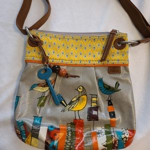 Fossil crossbody purse bag Bird print